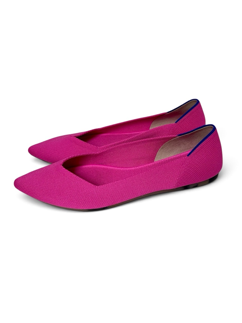 Rothy's Fuchsia Pointed-Toe Flats with Blue Trim worn once!✨ - Picture 2 of 5